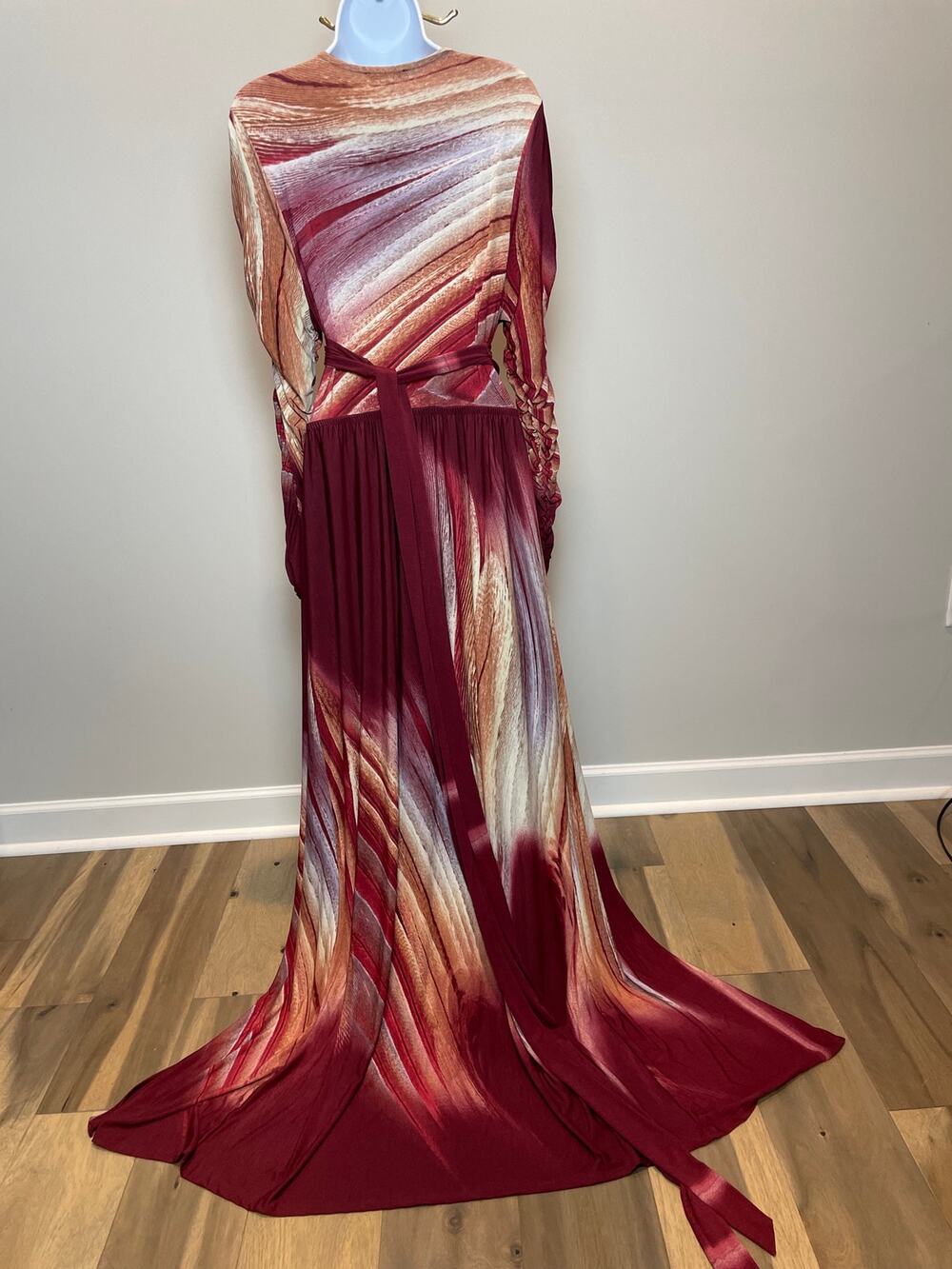 Fashion Nova Girl On Fire Maxi Dress Size 2XL Burgundy Combo Wrap New With Tag